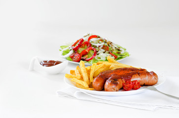 Currywurst mit Pommes