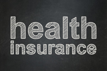 Fototapeta na wymiar Insurance concept: Health Insurance on chalkboard background