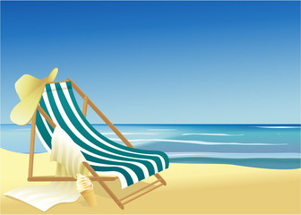 Holiday background with beach and ocean