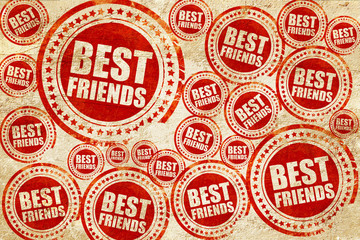 best friends, red stamp on a grunge paper texture