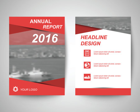 red annual report flyer a4 template