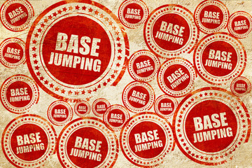 base jumping, red stamp on a grunge paper texture