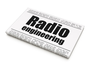 Science concept: newspaper headline Radio Engineering