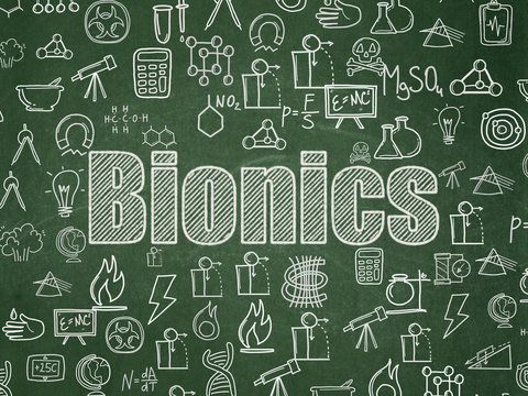 Science concept: Bionics on School board background
