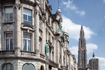 Fototapeta na wymiar Old building in the city of Antwerp