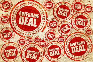 Obraz premium awesome deal, red stamp on a grunge paper texture
