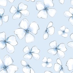 Flowers in pattern. Floral sketch 3