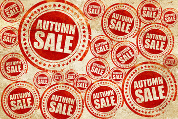 Obraz premium autumn sale, red stamp on a grunge paper texture