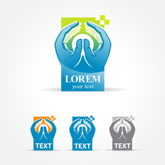 hands hi-tech symbol emblem sign