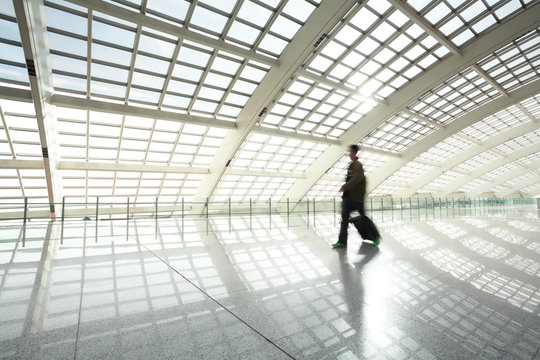 metro in beijing T3 airport station at people