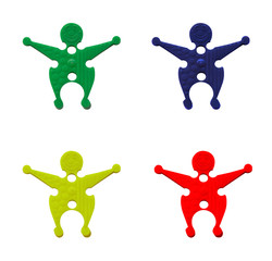 Set of doll with clipping path on white background