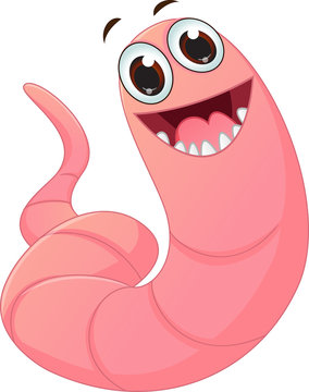 happy worm cartoon