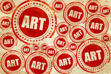 art, red stamp on a grunge paper texture