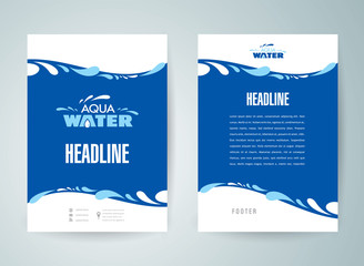 flyer design template water aqua splash drops blue