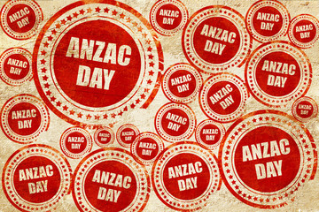 Fototapeta premium anzac day, red stamp on a grunge paper texture