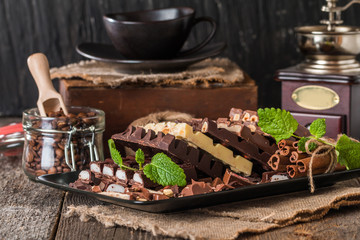 assortment of white, dark, and milk chocolate