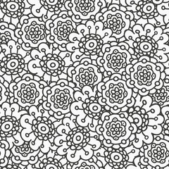 coloring book flower pattern, hand drawn vector illustration