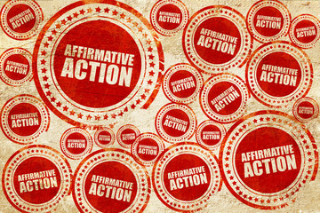 affirmative action, red stamp on a grunge paper texture