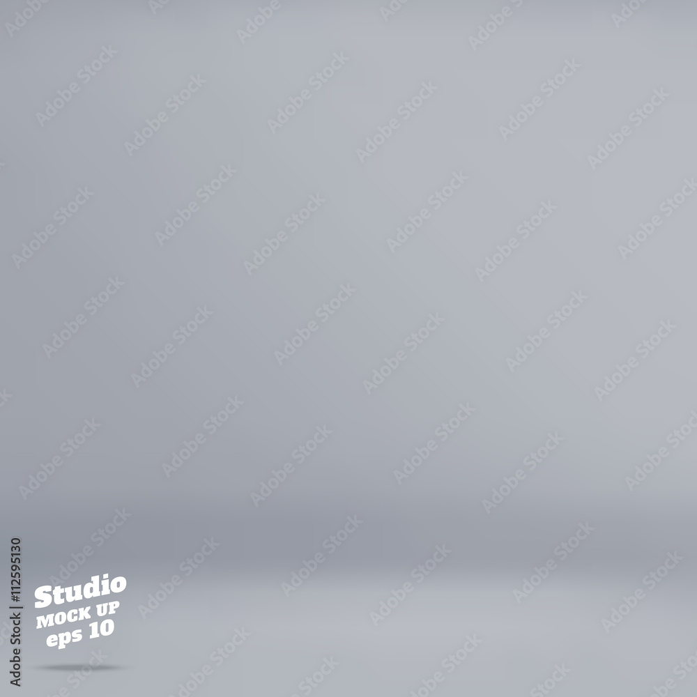 Poster Vector :Empty pale grey studio room background ,Template mock up