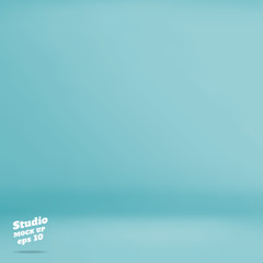 Vector :Empty pastel turquoise studio room background ,Template