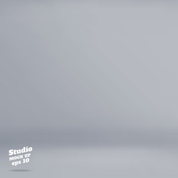 Vector :Empty Pale Grey Studio Room Background ,Template Mock Up