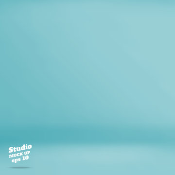 Vector :Empty Pastel Turquoise Studio Room Background ,Template