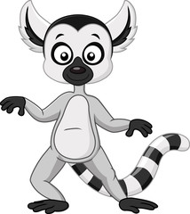 Ring-tailed lemur cartoon © ekyaky
