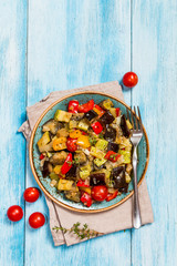 Vegetable ratatouille in a plate
