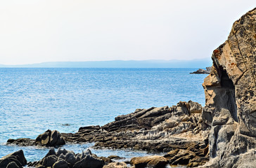 Rocks and the sea