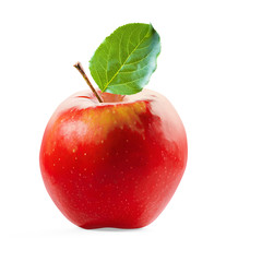 Red Apple isolated on white background with clipping path