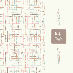 Ethnic boho greeting card. Vector illustration.