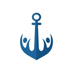 Design logo achor icon vector