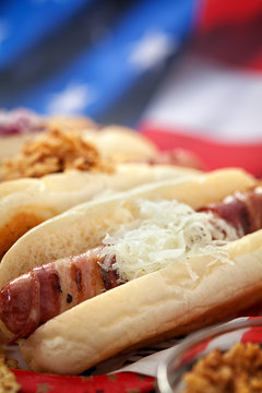 American holiday 4th of July Hot Dogs 