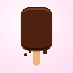 Icono plano polo de chocolate sobre fondo degradado