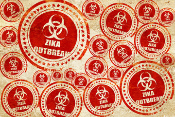 Zika virus concept background, red stamp on a grunge paper textu