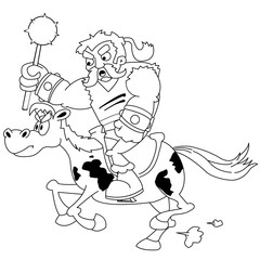 black and white angry horseman