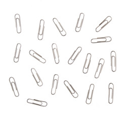 Paper clips isolated on a white background