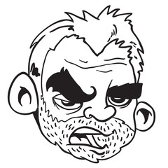 black and white bearded man