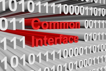 Common Interface in the form of binary code, 3D illustration