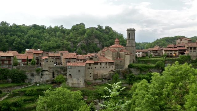 View of old catalan village. Rupit i Pruit, Spain