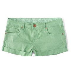Short green denim hot pants
