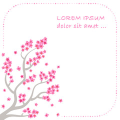 Branches and blossom of sakura - vector background