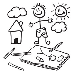 black and white doodles