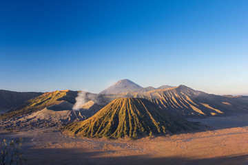 Fototapeta na wymiar Mount Bromo blue sky day time nature landscape background