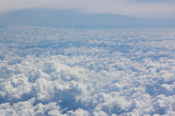 Fototapeta na wymiar above cloud blue sky background only
