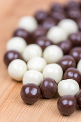 Black and white sweet chocolate biscuits