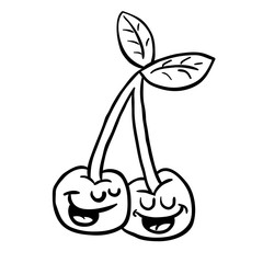 black and white happy cherry