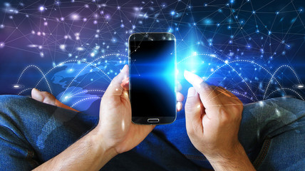 Social network concept.globalization business.