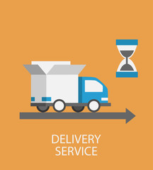 Flat style  delivery service concept. 