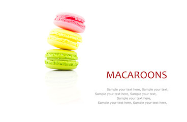 Macaroon on white
